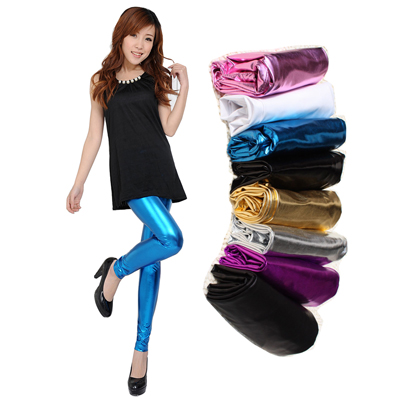 Matt faux leather legging female plus size slim autumn and winter thickening legging light leather pants boot cut jeans