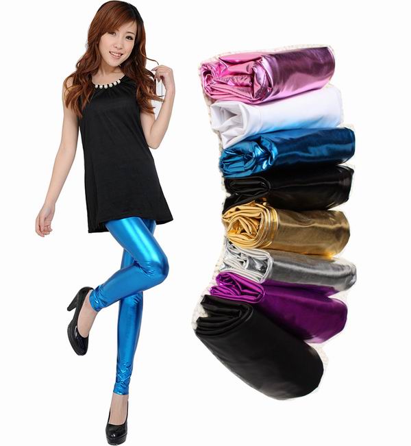 Matt faux leather pants legging fashion ankle length trousers spring and autumn single tier shiny glossy japanned leather pants