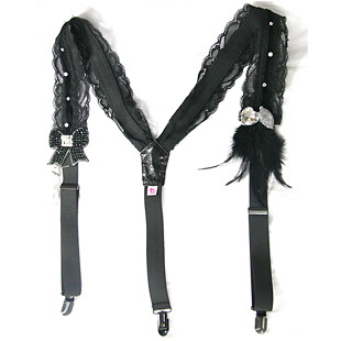 May may arefunctioning 2012 lace decoration slim suspenders gift black