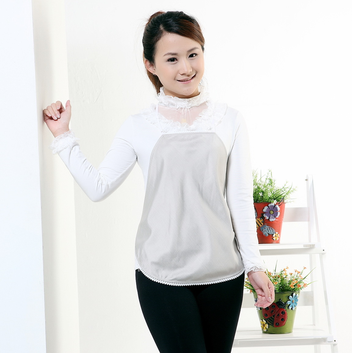 Mbaby radiation-resistant maternity clothing silver fiber maternity radiation-resistant bellyached m8106