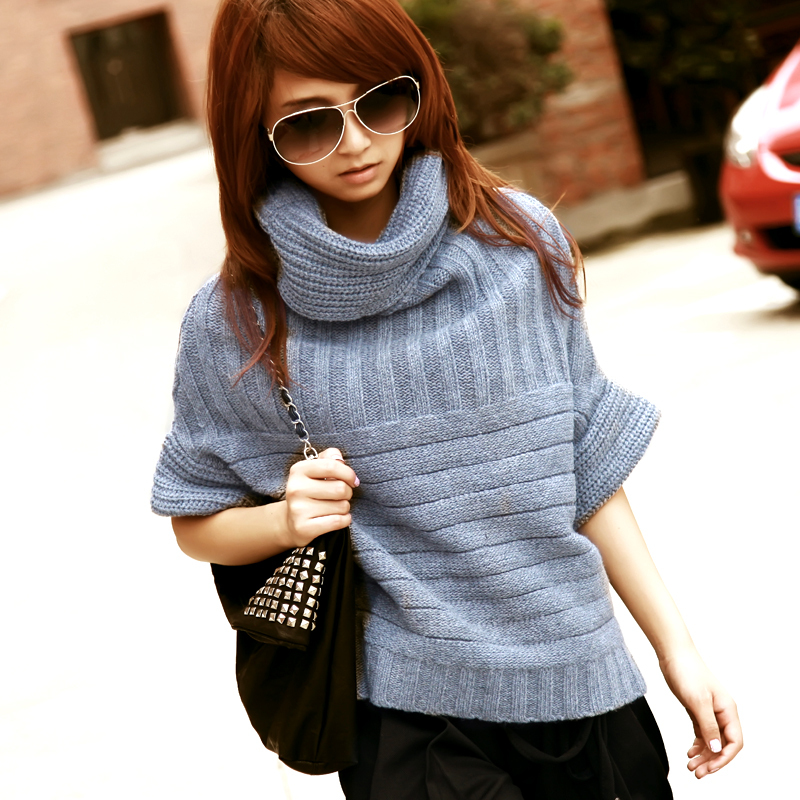 Mdstudio fashion design wool blending turtleneck batwing sleeve loose sweater 158