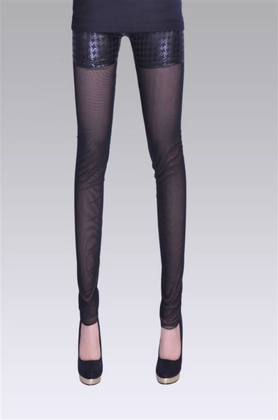 Meat gauze coral fleece legging faux leather pants