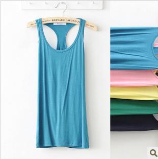 Medium-long basic vest multi color spaghetti strap modal tank