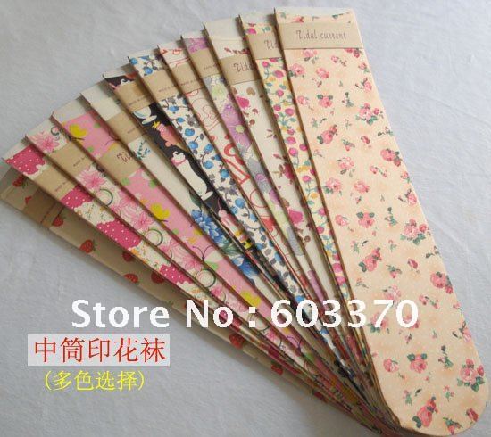 medium size printing  flower socks. restore ancient ways transparent socks
