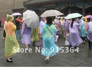 Men and women portable raincoat disposable raincoats fashion transparent open work for tourism