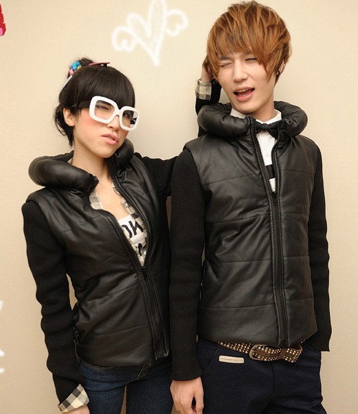 Men's clothing autumn and winter outerwear new arrival clothes lovers leather clothing male women's male outerwear