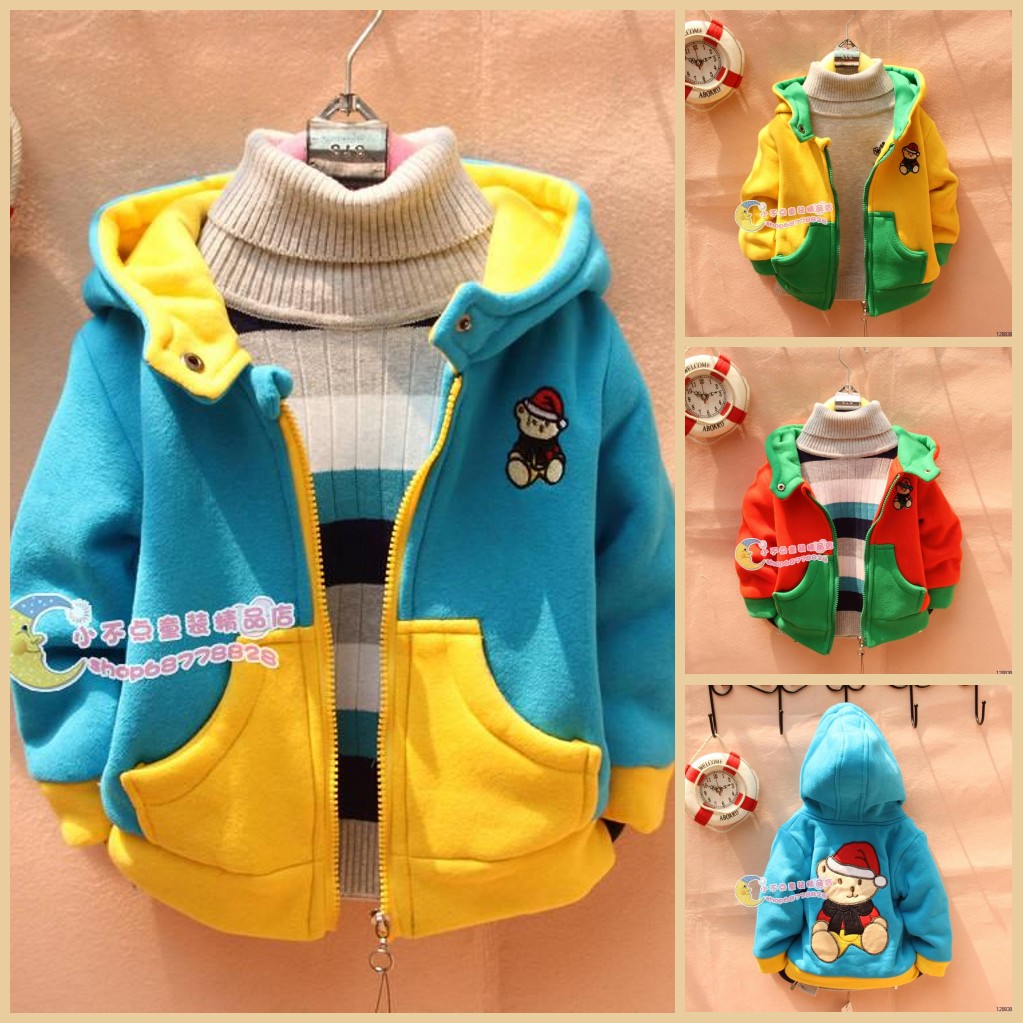 Men's trench male female child autumn and winter outerwear thickening baby trench female infant child outerwear