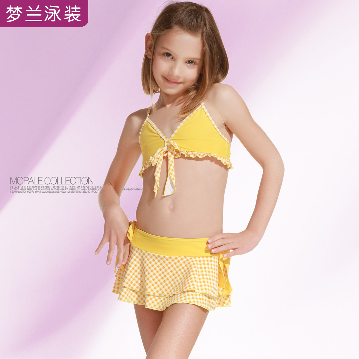 Menglan swimwear female child split skirt swimsuit bikini fashion spa baby swimwear