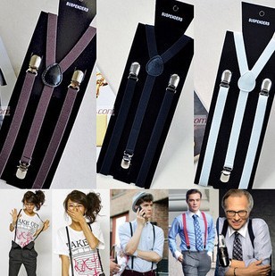 Mens Womens Elastic Clip-on Suspenders Y-Shape Braces Adjustable Belt   28 Colors
