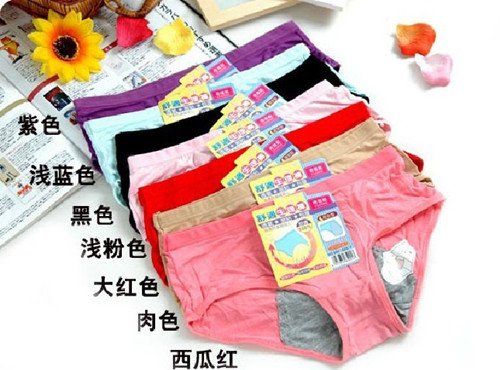 Menstrual pants waterproof middle 100% cotton ladies' underwear briefs Free shipping 7280