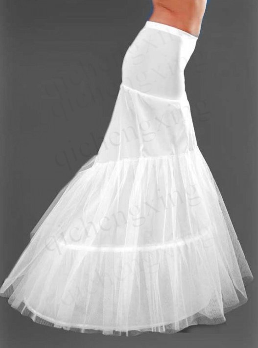 mermaid petticoat 2 hoops white wedding dress crinoline