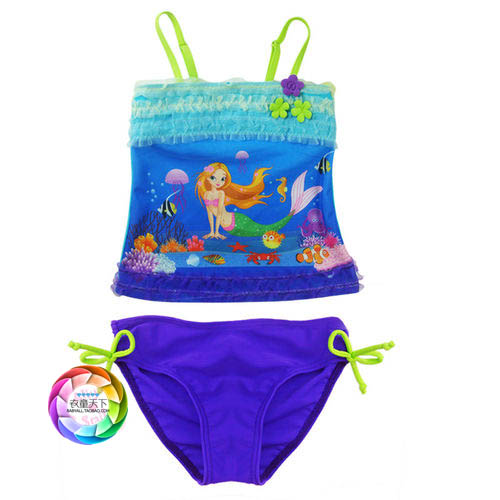 Mermaid swim cloth and shorts split swimwear 2013 new designs child lace  swimsuit  2pcs/set free shipping