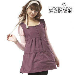 Metal blending fiber radiation-resistant maternity clothing electromagnetic protective shirring dress four seasons 60264