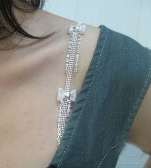 Metal crystal bow bra strap mixed order accept free shipping wholesale/retailer