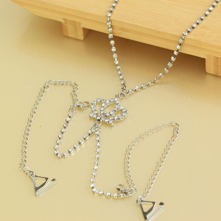 Metal diamond shoulder strap rhinestone shoulder strap rhinestone underwear pectoral girdle back white ha0122-1