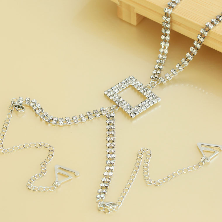 Metal diamond shoulder strap rhinestone shoulder strap rhinestone underwear pectoral girdle back white ha0224-1 squares