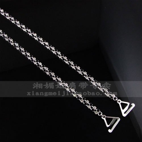 Metal diamond shoulder strap rhinestone shoulder strap rhinestone underwear pectoral girdle black-and-white double