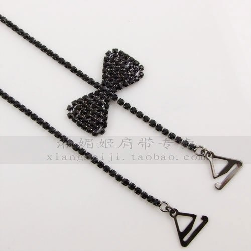 Metal diamond shoulder strap rhinestone shoulder strap rhinestone underwear pectoral girdle bow black