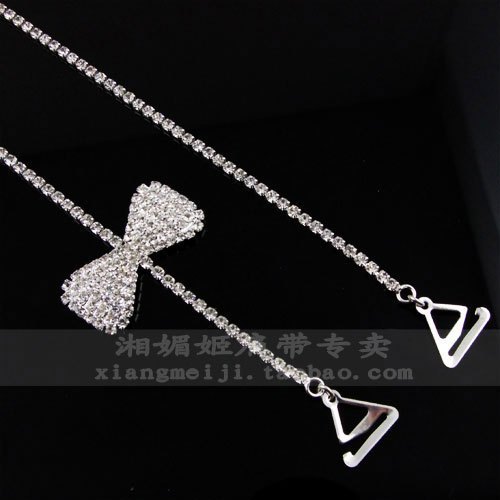 Metal diamond shoulder strap rhinestone shoulder strap rhinestone underwear pectoral girdle bow white