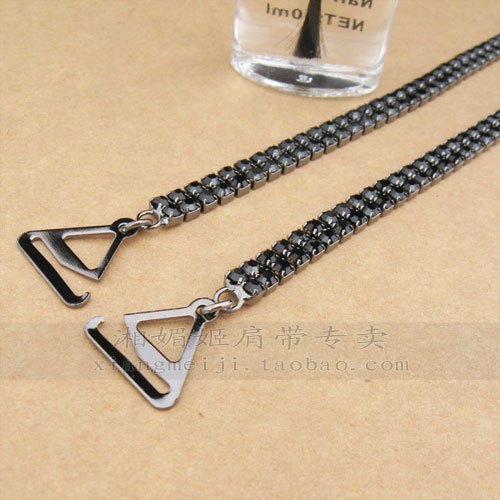 Metal diamond shoulder strap rhinestone shoulder strap rhinestone underwear pectoral girdle double-breasted black