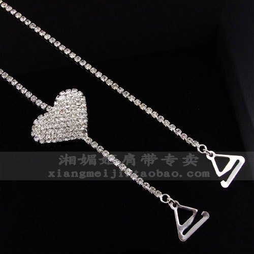 Metal diamond shoulder strap rhinestone shoulder strap rhinestone underwear pectoral girdle heart white