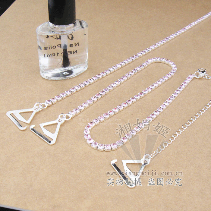 Metal diamond shoulder strap rhinestone shoulder strap rhinestone underwear pectoral girdle single-row sm1201-5 shallow pink