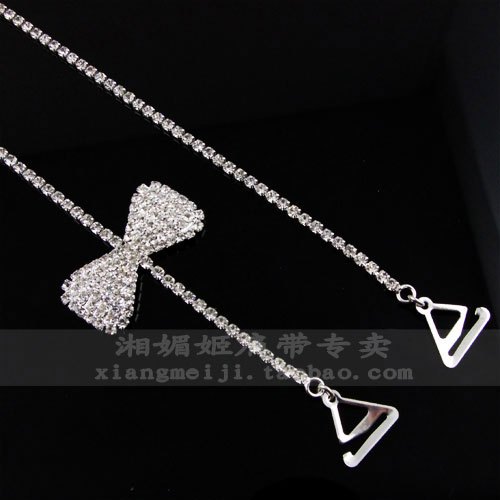 Metal diamond shoulder strap rhinestone shoulder strap rhinestone underwear pectoral girdle white bow