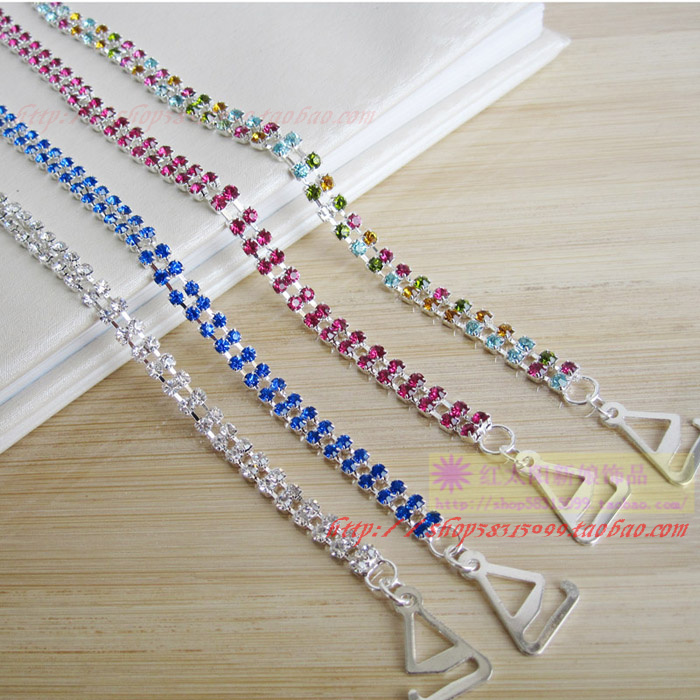 Metal double rhinestone shoulder strap diamond pectoral girdle underwear belt shoulder strap underwear shoulder strap