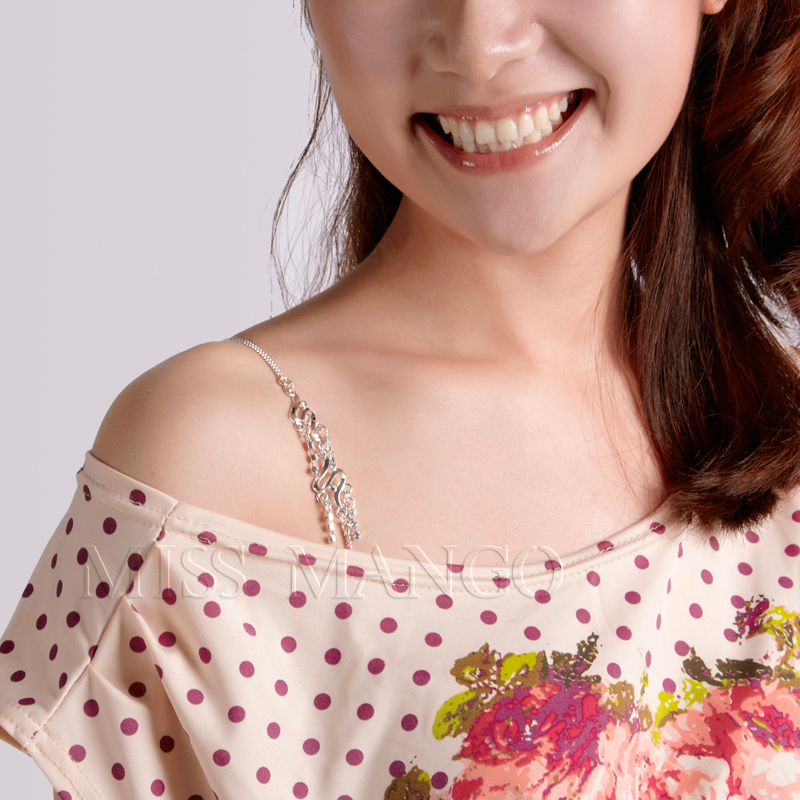 Metal spaghetti strap pendant rhinestone underwear shoulder strap simple metal underwear bra