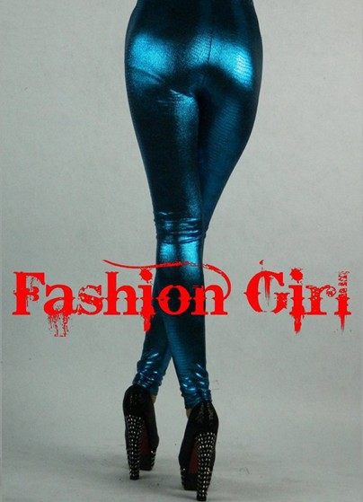 Metal The little snake Imitation leather Nine points render pants Carry buttock to take off the wire Tight pants