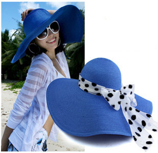 Meters 2012 solid color large brim hat beach hat female 13 sunbonnet