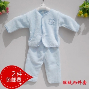 Mianduanrong underwear soft and comfortable baby twinset ploughboys set 0 2 newborn baby autumn and winter clothes