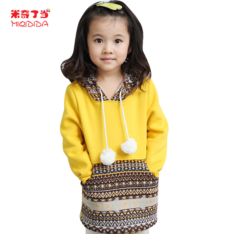 MICKEY children's clothing 2013 female child winter child long design all-match thermal thickening sweatshirt outerwear