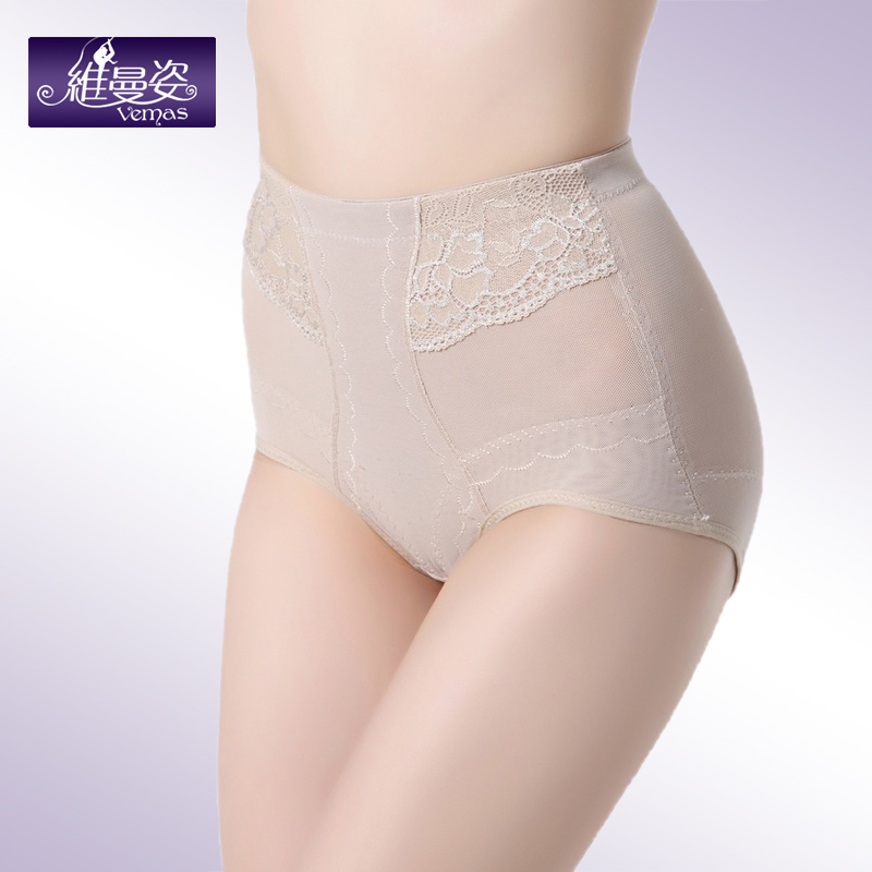 Mid waist abdomen drawing panties thin flower butt-lifting abdomen drawing summer gauze breathable corselets pants
