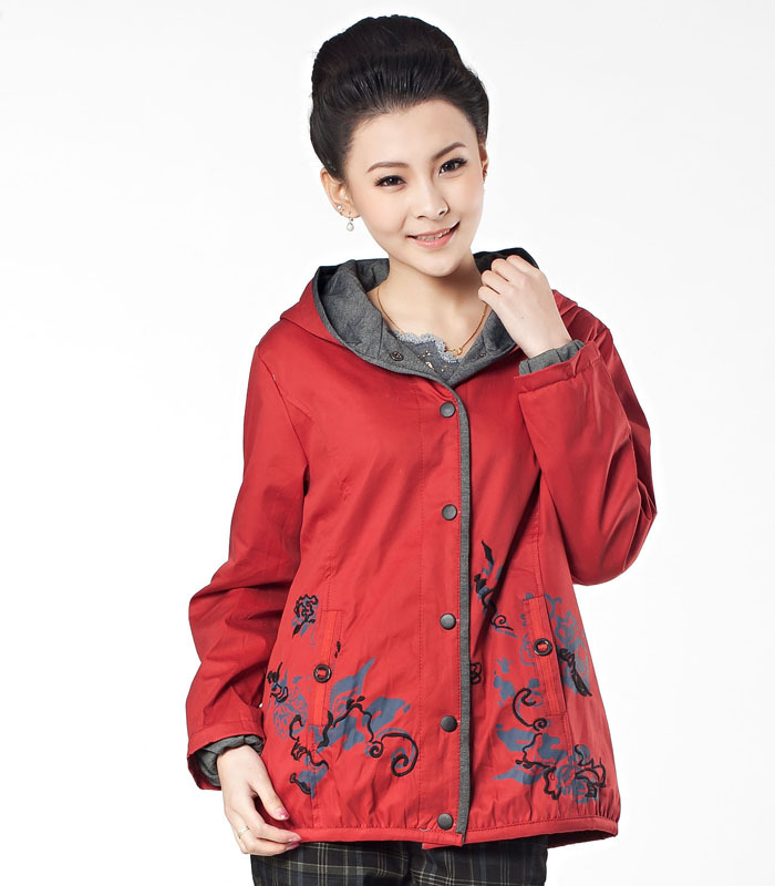 Middle-age women 2013 spring and autumn outerwear quinquagenarian trench women's elegant mother clothing plus size top