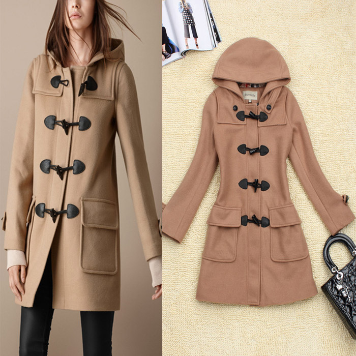 Middot . high quality horn leather buckle on military b cashmere overcoat outerwear