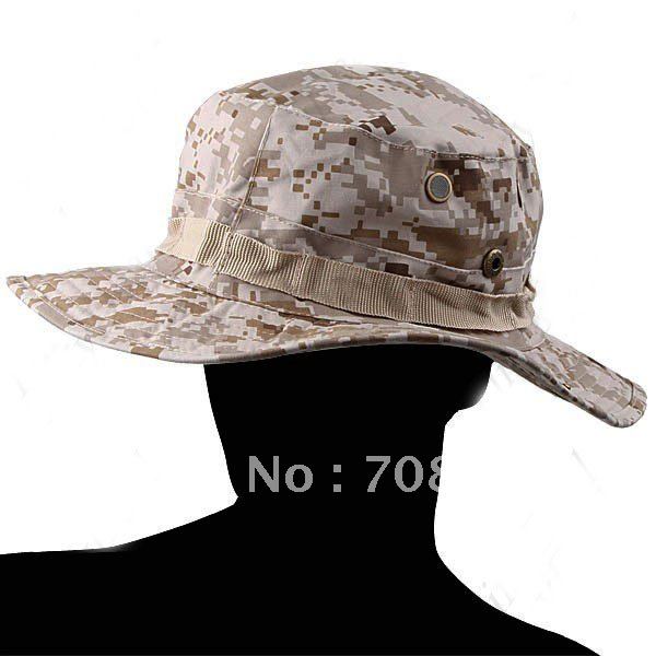 Military Army Round-brimmed Hat Sun Bonnet Desert Camo Outdoor Cap for Fishing Hiking