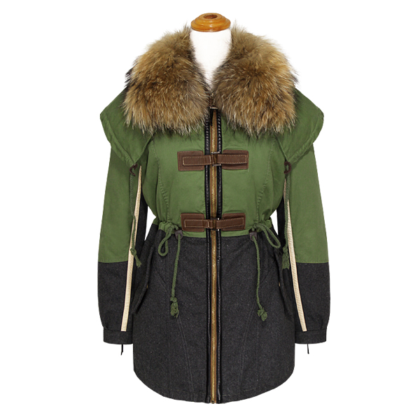 Military mink fur buckle fur collar rabbit hair patchwork berber fleece liner wadded jacket cotton-padded jacket outerwear