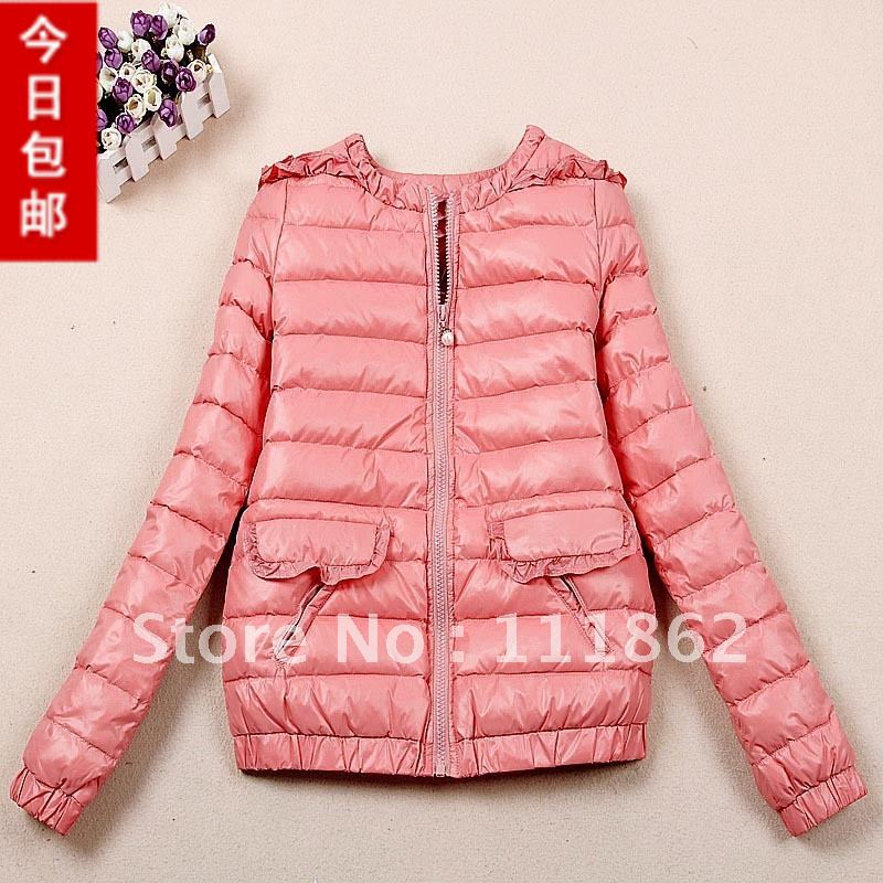Milk sweet ruffle thin fashion 2012 autumn and winter down coat female short design slim