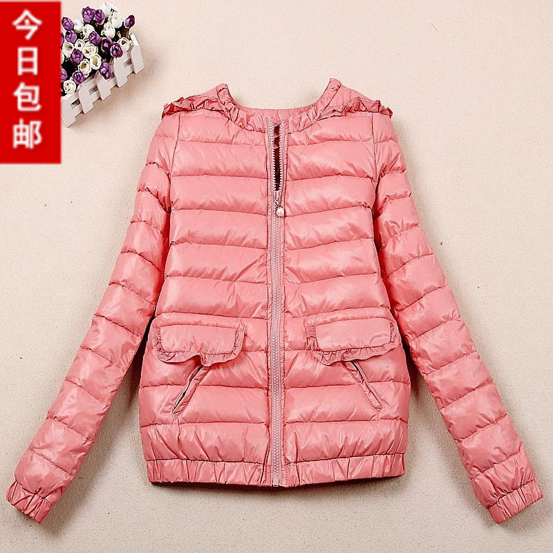 Milk sweet ruffle thin fashion 2012 autumn and winter thin down coat female short design slim