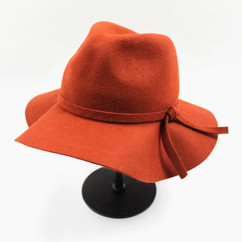 Millinery 2012 autumn and winter pure woolen large brim hat casual female bow hat