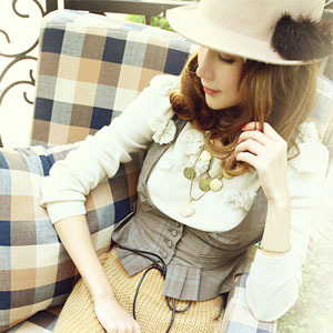 Millinery cap rabbit fur ball pure woolen autumn and winter vintage fedoras women's cap bucket hats