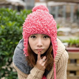 Min. Order $10,mix Order Autumn and winter hat yarn sphere sheep cap sphere ear protector cap mz38 Free Shipping