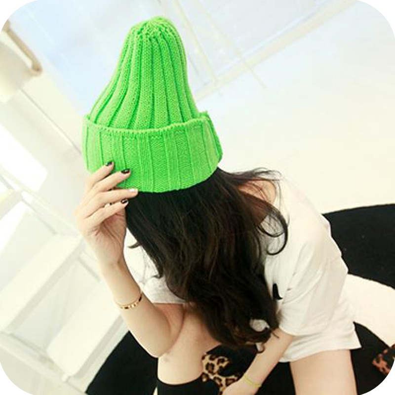 Min.order $10,mix order Pa26 2012 autumn and winter ice cream candy nude color neon knitted hat knitted hat lovers hat