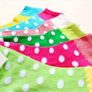 Min Order $10(mixed order) Retail   Cute candy colored pure cotton tube socks super thick stripe socks  A105