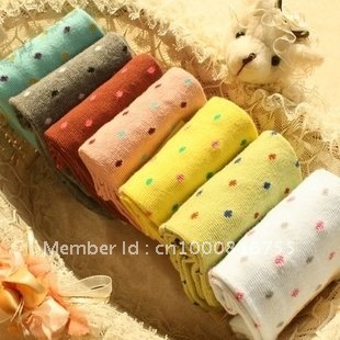 Min Order $10(mixed order) Retail  Cute cartoon candy color dot in tube socks