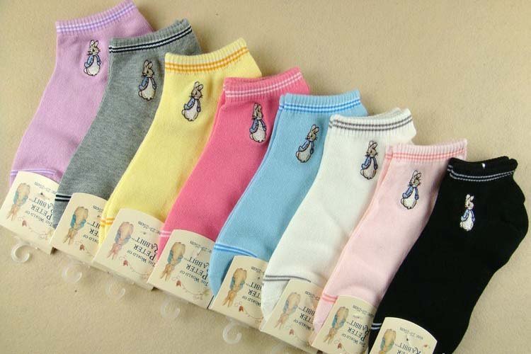 Min.Order$15 High quality Peter rabbit double needle restoring ancient ways cotton socks pure color cotton ankle socks DW2032