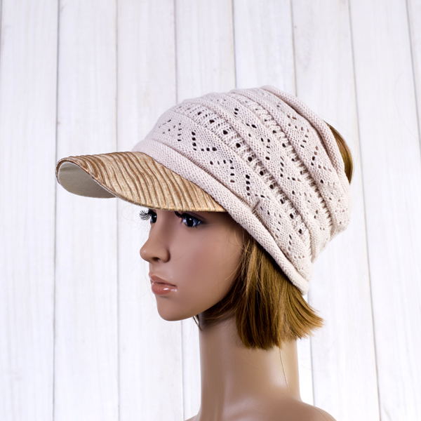 Min.order 1pcs - free shipping - Women's hat visor knitted hat 2012 autumn hat