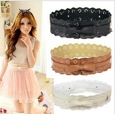 Min.order is $15 (mix order)Fashion Decoration Brief  Belt  Leather Hollow Bowknot  Belt  Free Shipping