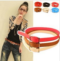 Min.order is $15 (mix order)Fashion Popular  Leather Candy Color  Ladies Waist Belt Free Shipping